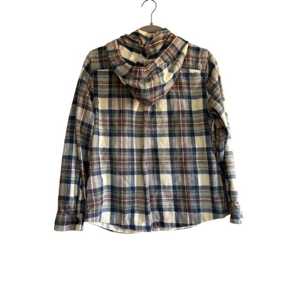 LL Bean Women's Hooded Plaid Zip-Up Shacket Size S Petite - Picture 2 of 10